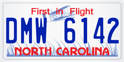 NC license plate DMW6142