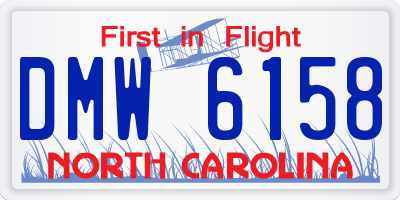 NC license plate DMW6158