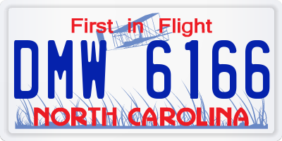 NC license plate DMW6166