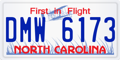 NC license plate DMW6173