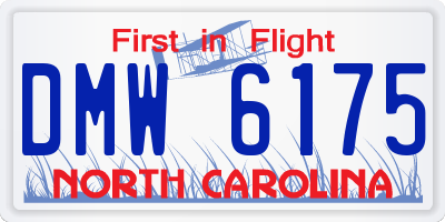 NC license plate DMW6175