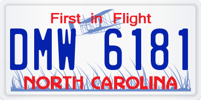 NC license plate DMW6181