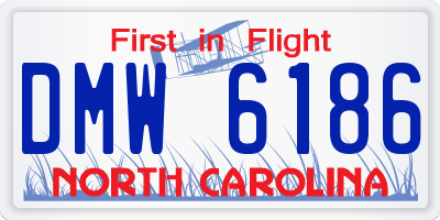 NC license plate DMW6186
