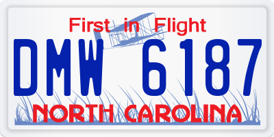 NC license plate DMW6187