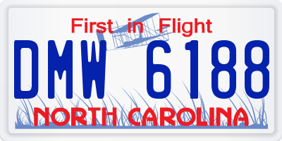 NC license plate DMW6188