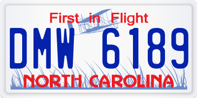 NC license plate DMW6189