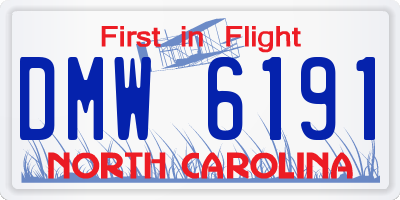 NC license plate DMW6191