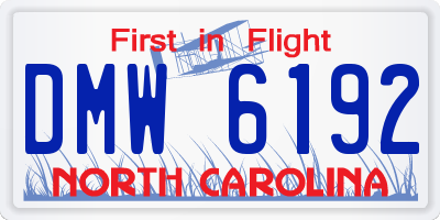 NC license plate DMW6192