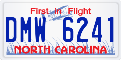 NC license plate DMW6241