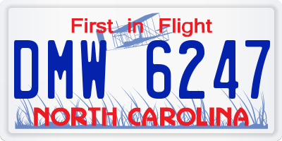 NC license plate DMW6247