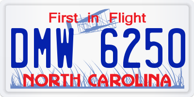 NC license plate DMW6250