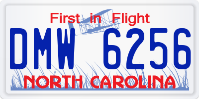 NC license plate DMW6256