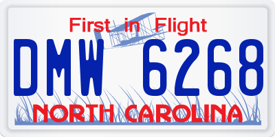 NC license plate DMW6268