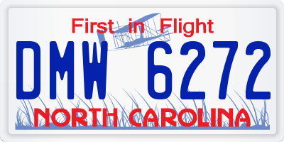 NC license plate DMW6272