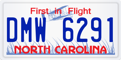 NC license plate DMW6291