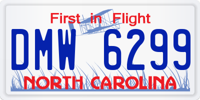 NC license plate DMW6299