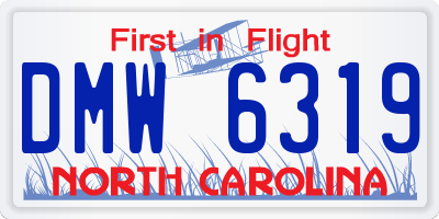 NC license plate DMW6319