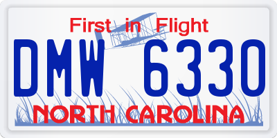 NC license plate DMW6330