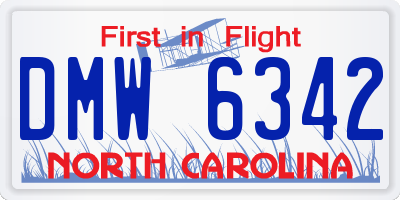 NC license plate DMW6342