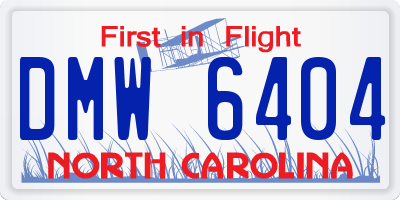 NC license plate DMW6404