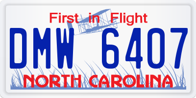 NC license plate DMW6407
