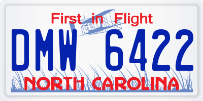 NC license plate DMW6422