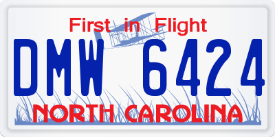 NC license plate DMW6424