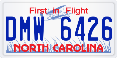 NC license plate DMW6426