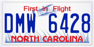 NC license plate DMW6428