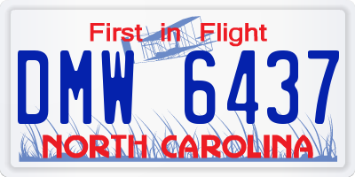 NC license plate DMW6437