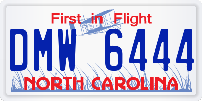 NC license plate DMW6444