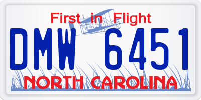 NC license plate DMW6451