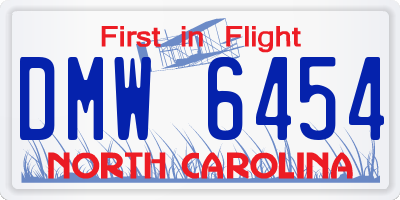 NC license plate DMW6454