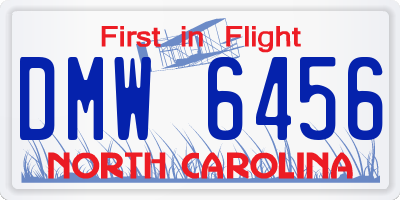 NC license plate DMW6456