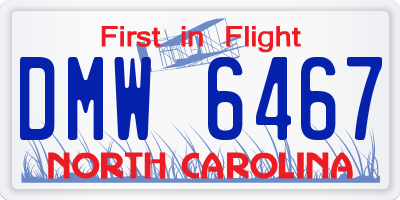 NC license plate DMW6467