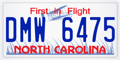 NC license plate DMW6475