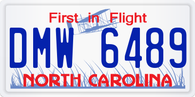 NC license plate DMW6489