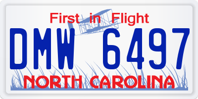 NC license plate DMW6497