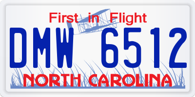 NC license plate DMW6512