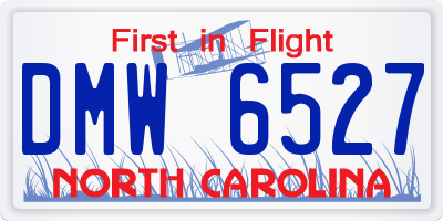 NC license plate DMW6527