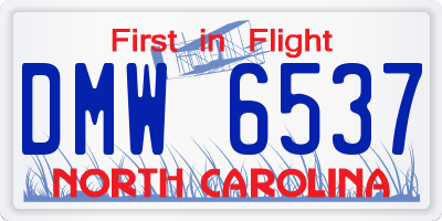 NC license plate DMW6537