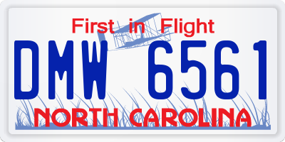 NC license plate DMW6561