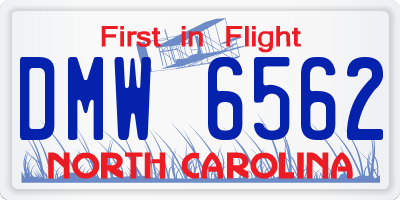 NC license plate DMW6562