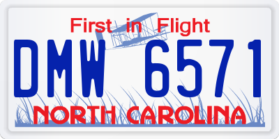 NC license plate DMW6571