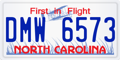 NC license plate DMW6573