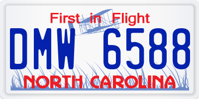 NC license plate DMW6588