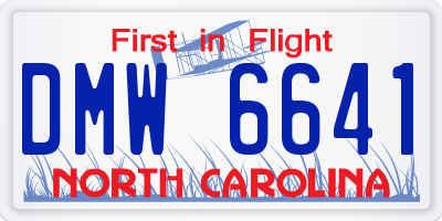 NC license plate DMW6641