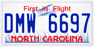 NC license plate DMW6697