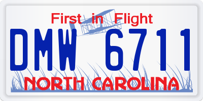 NC license plate DMW6711