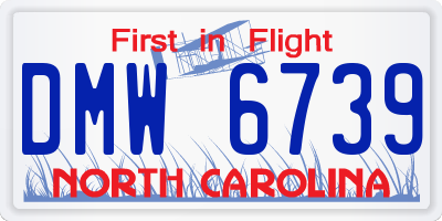 NC license plate DMW6739